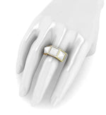 Ferrucci White Agate Three Pyramids 18k Yellow Gold Ring - FERRUCCI & CO. Jewelry
