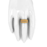 0.30 Carat White Diamonds 18 Karat Solid Yellow Gold Curved Organic Band