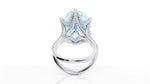 13.04 Carat Oval Aquamarine 0.78 Carat White Diamonds 18 Karat White Gold - FERRUCCI & CO. Jewelry