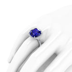GIA Certified 9.23 carat Cushion Cut Tanzanite Emeralds Lotus Flower 18 Karat Rose Gold Ring