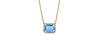 10.39 Carat Emerald cut Aquamarine in 18K Gold thin bezel Necklace Pendant