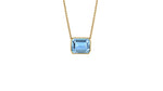 10.39 Carat Emerald cut Aquamarine in 18K Gold thin bezel Necklace Pendant