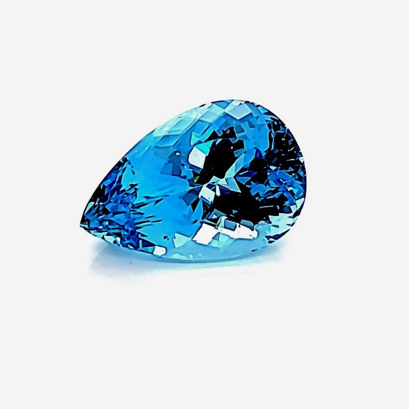 14.85 Carats Intense Blue Aquamarine Pear Drop Cut