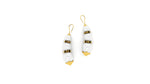 White Agate Pyramid earrings 18k Yellow Gold - FERRUCCI & CO. Jewelry